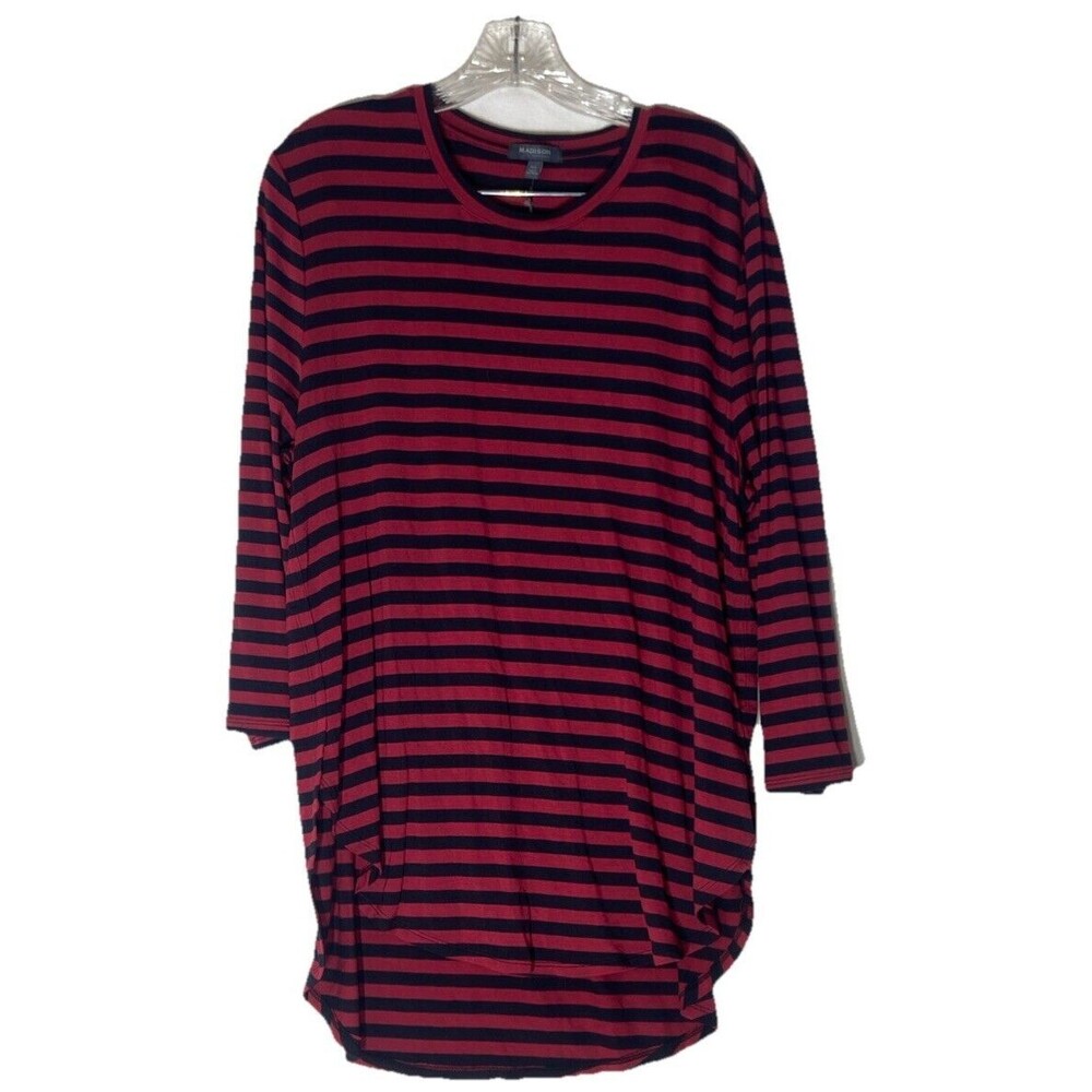 NWT Madison Red And Black Stripe Shirt Size XL